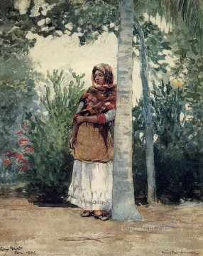 ウィンスロー・ホーマー Painting - ヤシの木の下で リアリズム画家ウィンスロー・ホーマー